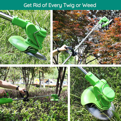 Cordless Grass Trimmer with 24V Motor and Three Interchangeable Blades