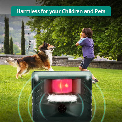 Ultrasonic Animal Repeller with Motion Sensor and Weather Sealed Housing for Gardens