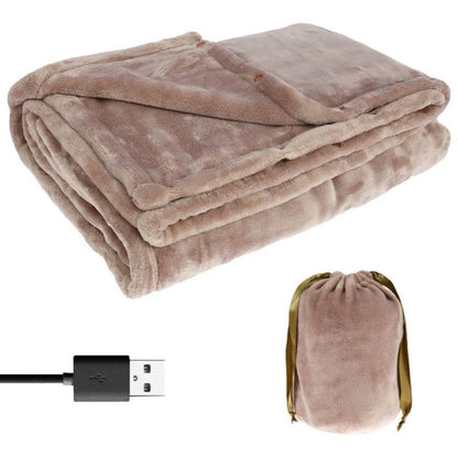Flannel Heated Blanket with Power Bank Compatibility, 63x33 Inches