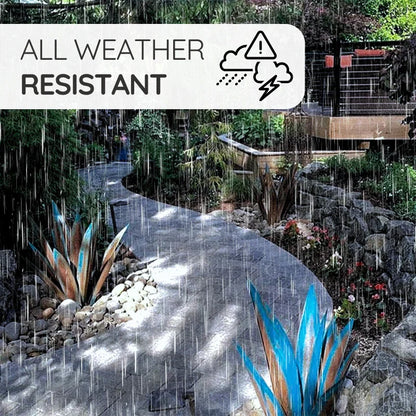 Metal Agave Plant with Rust Finish and Weather Resistant Coating