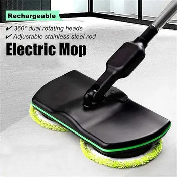 Rechargeable Spin Mop with Dual Motors and 180-Degree Swivel Head