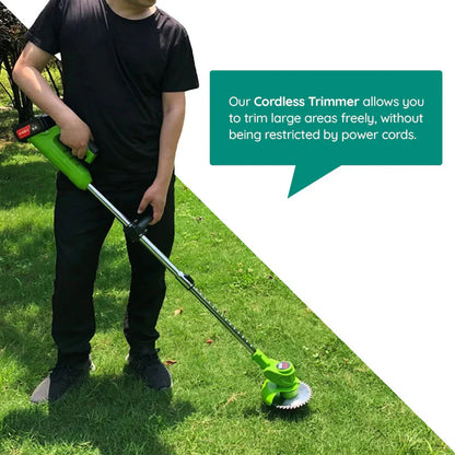 Cordless Grass Trimmer with 24V Motor and Three Interchangeable Blades