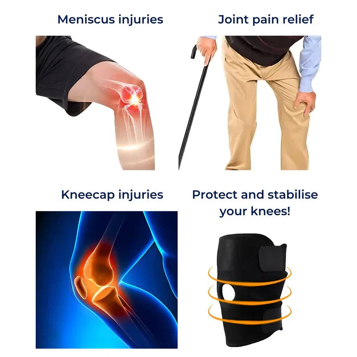 Adjustable Knee Brace with Compression and Side Stabilizers for Injury Recovery