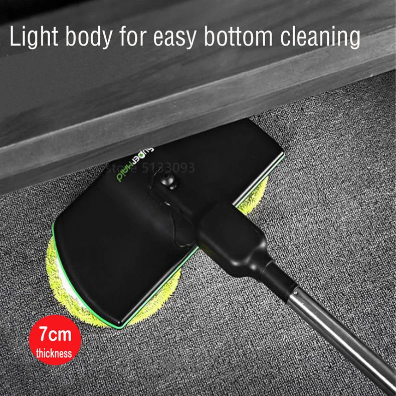 Rechargeable Spin Mop with Dual Motors and 180-Degree Swivel Head