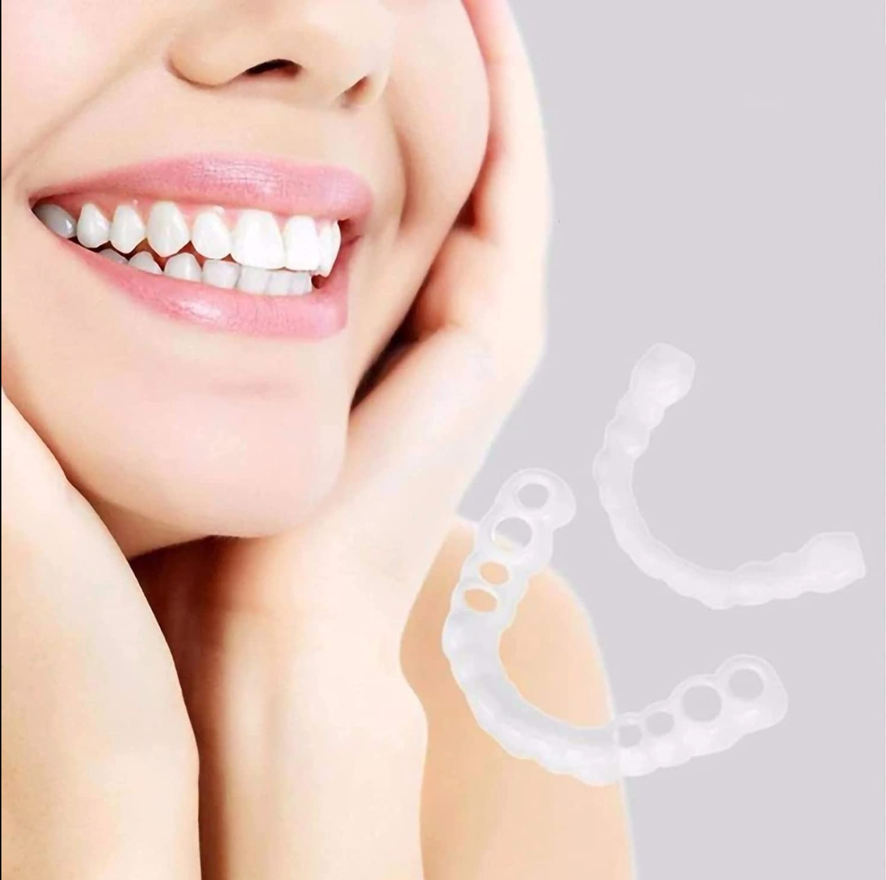 Cosmetic Tooth Cover with Snap Fit Design and Natural Color for Missing Teeth