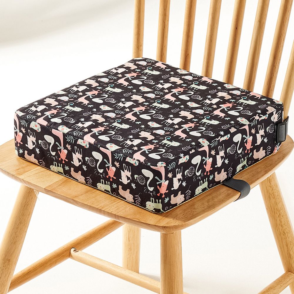 Adjustable Booster Seat with Safety Straps and Removable Washable Cover for Toddlers