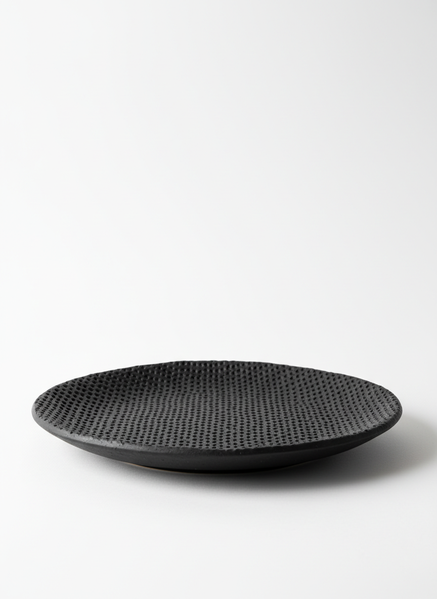 Textured Surface Circular Decorative Plate