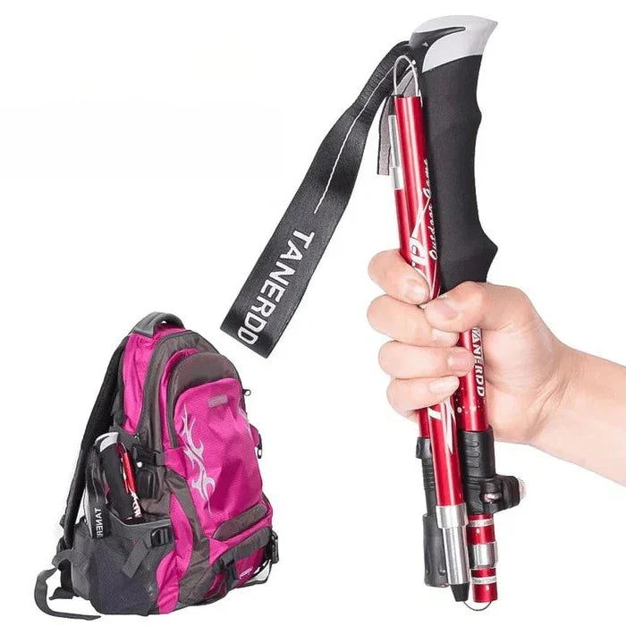 Telescoping Trekking Pole with Twist Lock and Ergonomic Grip, Aluminium Shaft