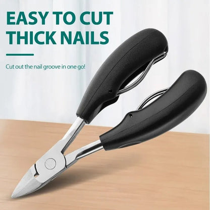 Heavy Duty Nail Clippers with Carbon Steel Blade and Integrated File, Dual Set