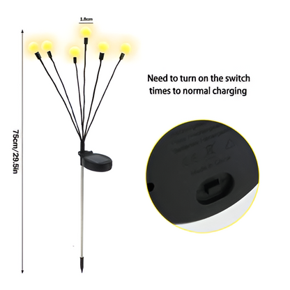 Solar Garden Lights with Flexible Swaying Stem and Warm White Glow, 27.5 Inch Height