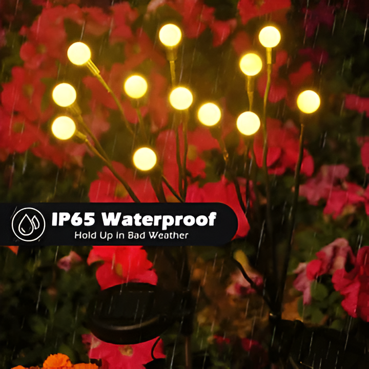 Solar Garden Lights with Flexible Swaying Stem and Warm White Glow, 27.5 Inch Height
