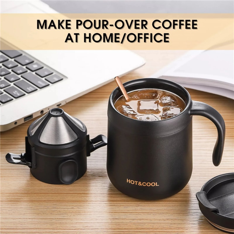 304 Stainless Steel Portable Coffee Filter Dripper – Reusable Mug Coffee and Tea Holder
