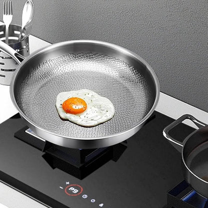 Titanium Steel Cooking Pan with Fish Scale Texture and Deep Sides, Chemical Free