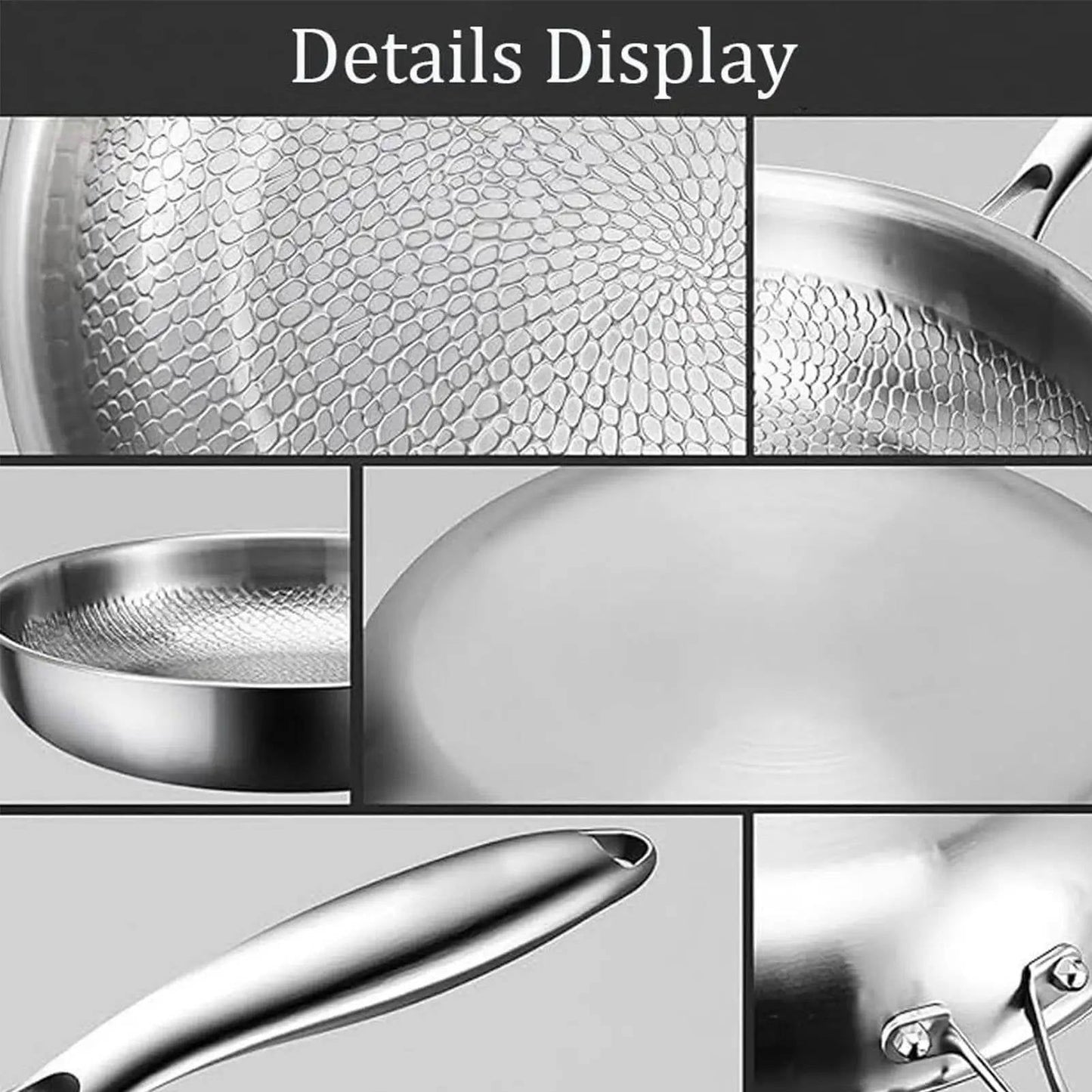 Titanium Steel Cooking Pan with Fish Scale Texture and Deep Sides, Chemical Free