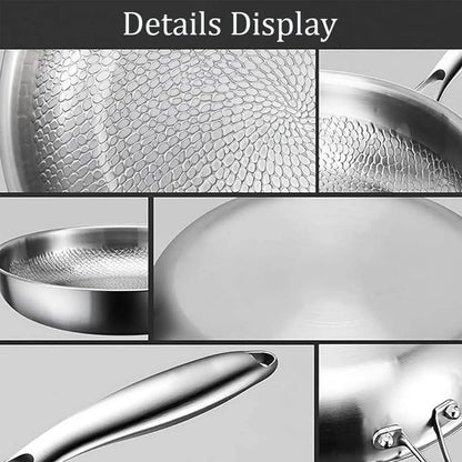 Titanium Steel Cooking Pan with Fish Scale Texture and Deep Sides, Chemical Free