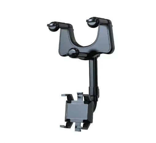 Rearview Mirror Phone Holder with 360 Degree Rotation and Foldable Design