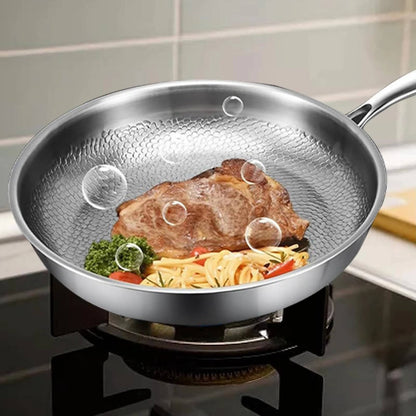 Titanium Steel Cooking Pan with Fish Scale Texture and Deep Sides, Chemical Free