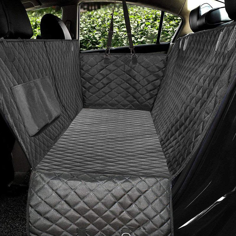 Waterproof Dog Car Seat Cover with Mesh Window and Zippered Side Panels, Machine Washable