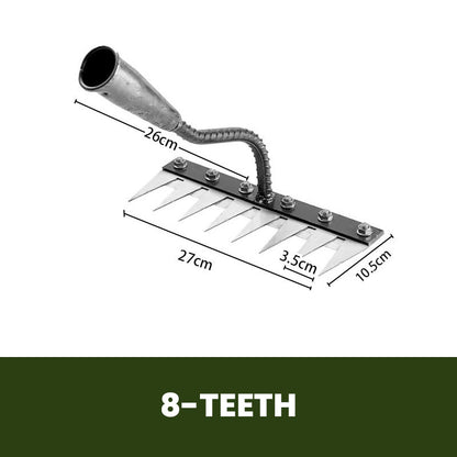 Garden Rake Head with Carbon Steel Tines and Detachable Design for Wooden Handles