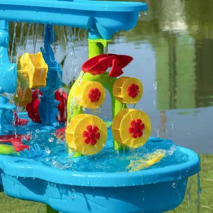 Outdoor Sand and Water Table with 15 Play Accessories for Kids Ages 3+