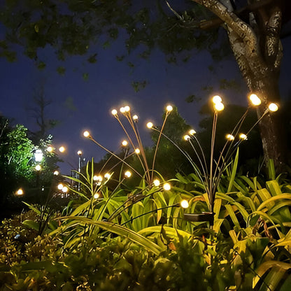 Solar Garden Lights with Flexible Swaying Stem and Warm White Glow, 27.5 Inch Height
