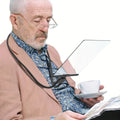 Neck-Worn Magnifier with Wide Lens and Adjustable Positioning for Reading