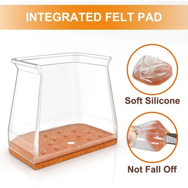 Chair Leg Floor Protectors with Noise Reduction and Multi-Surface Protection, 24 Pieces