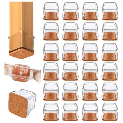 Chair Leg Floor Protectors with Noise Reduction and Multi-Surface Protection, 24 Pieces
