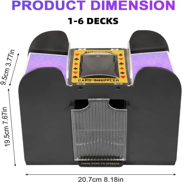 Automatic Card Shuffler for Two Decks with Battery Power