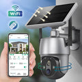 Outdoor Security Camera with Solar Panel and Dual Axis Rotation, 1080P HD Night Vision