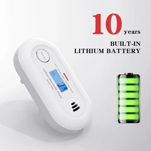 Carbon Monoxide Detector with LCD Display and 10-Year Battery Life