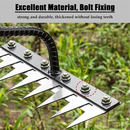 Hand Weeding Rake with Carbon Steel Tines and Soft Grip Handle