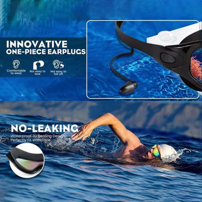 Swimming Goggles with Anti-Fog Polycarbonate Lens and Soft Silicone Gaskets