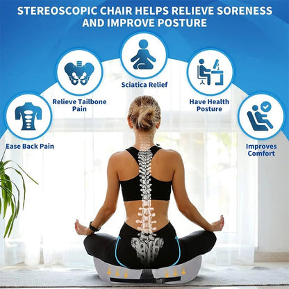 Ergonomic Seat Cushion with Memory Foam and Adjustable Straps for Office Chairs