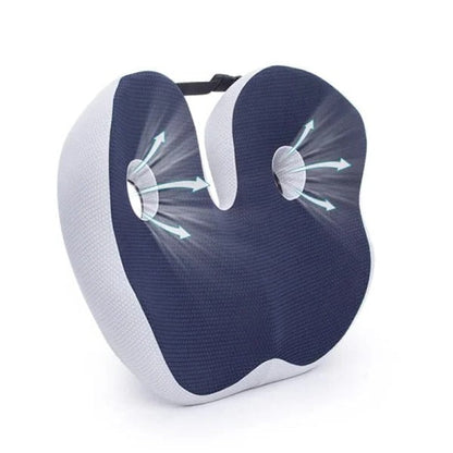 Ergonomic Seat Cushion with Memory Foam and Adjustable Straps for Office Chairs