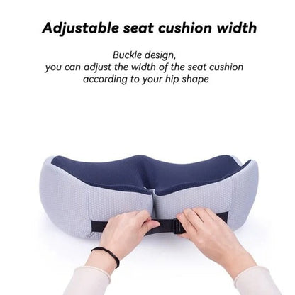 Ergonomic Seat Cushion with Memory Foam and Adjustable Straps for Office Chairs