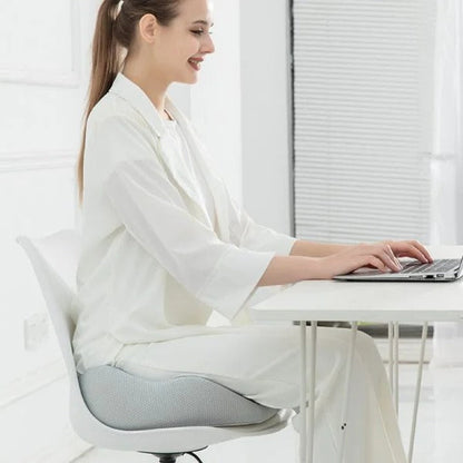 Ergonomic Seat Cushion with Memory Foam and Adjustable Straps for Office Chairs