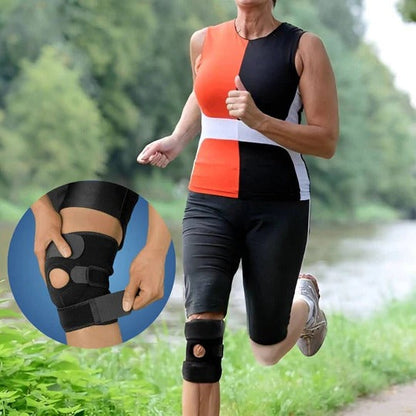 Adjustable Knee Brace with Compression and Side Stabilizers for Injury Recovery