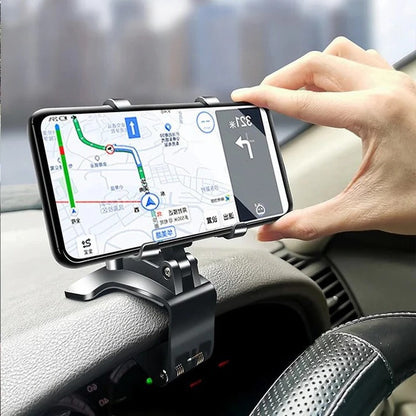 Dashboard Phone Mount with 360-Degree Rotation and Anti-Slip Grip Pads