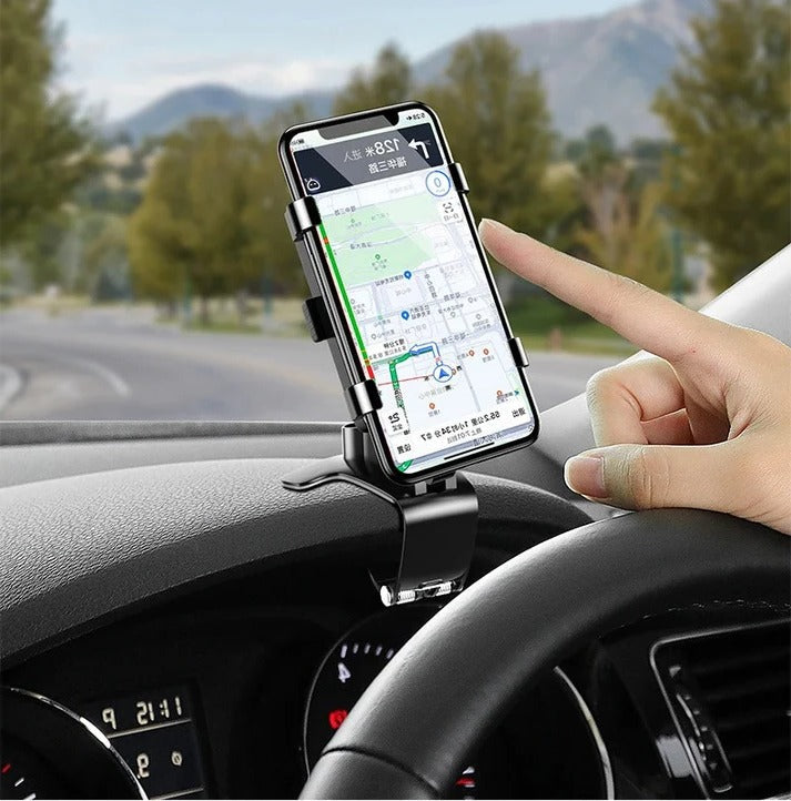 Dashboard Phone Mount with 360-Degree Rotation and Anti-Slip Grip Pads