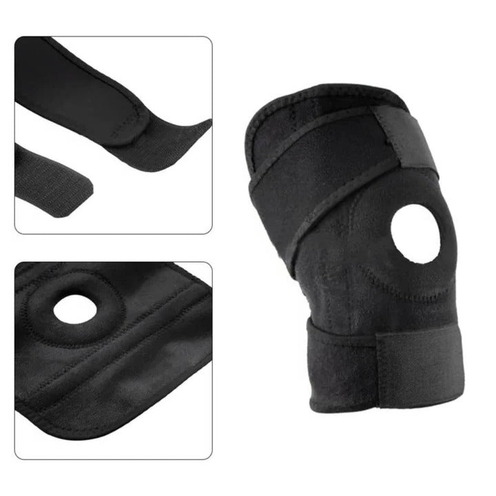 Adjustable Knee Brace with Compression and Side Stabilizers for Injury Recovery