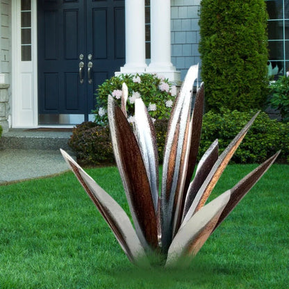Metal Agave Plant with Rust Finish and Weather Resistant Coating