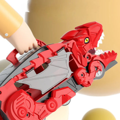 Transforming Dinosaur Truck with Dual Racing Tracks and Car Storage