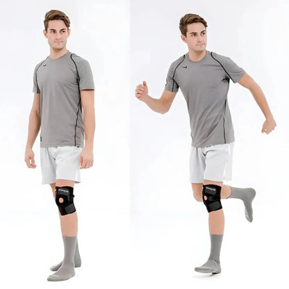 Adjustable Knee Brace with Compression and Side Stabilizers for Injury Recovery