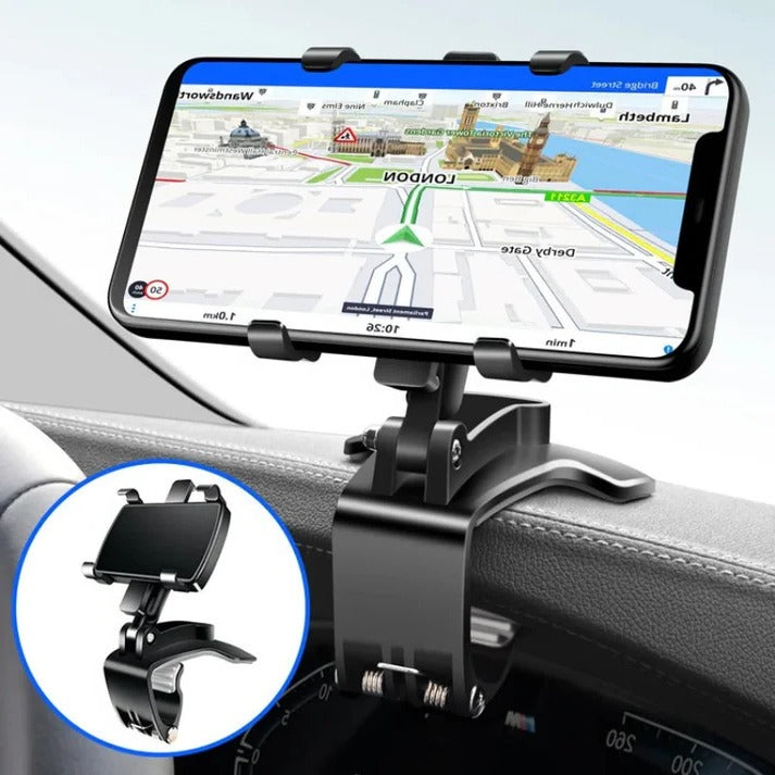 Dashboard Phone Mount with 360-Degree Rotation and Anti-Slip Grip Pads