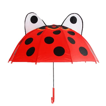 Lightweight Kids Umbrella with Rainbow Canopy and Manual Push Operation