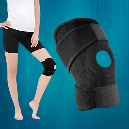 Adjustable Knee Brace with Compression and Side Stabilizers for Injury Recovery
