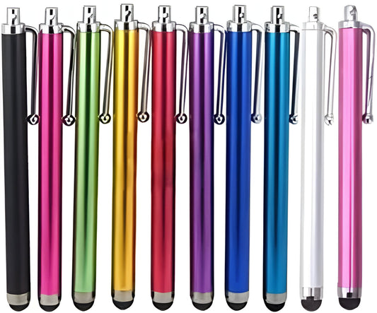 Capacitive Touch Screen Stylus Set with Soft Rubber Tips and Aluminum Body, 10 Pack