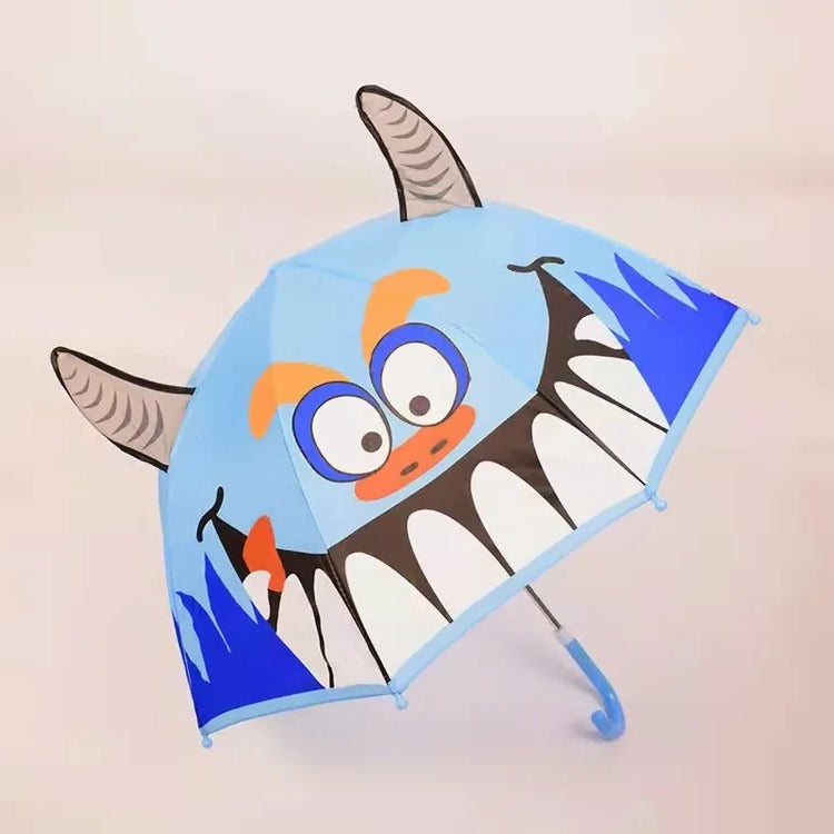 Lightweight Kids Umbrella with Rainbow Canopy and Manual Push Operation