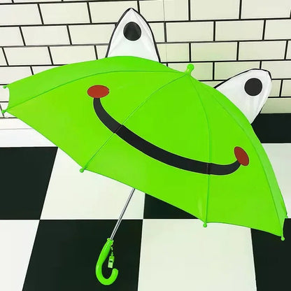 Lightweight Kids Umbrella with Rainbow Canopy and Manual Push Operation